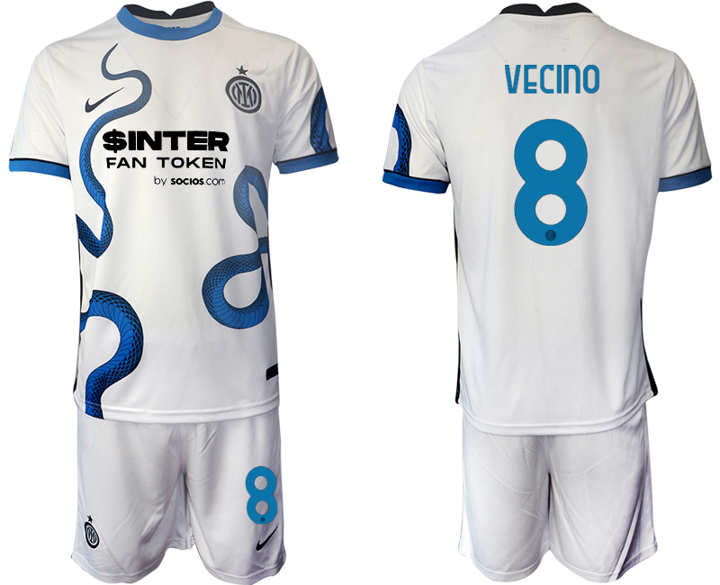 Men 2021-2022 Club Inter Milan away white #8 Soccer Jersey->inter milan jersey->Soccer Club Jersey